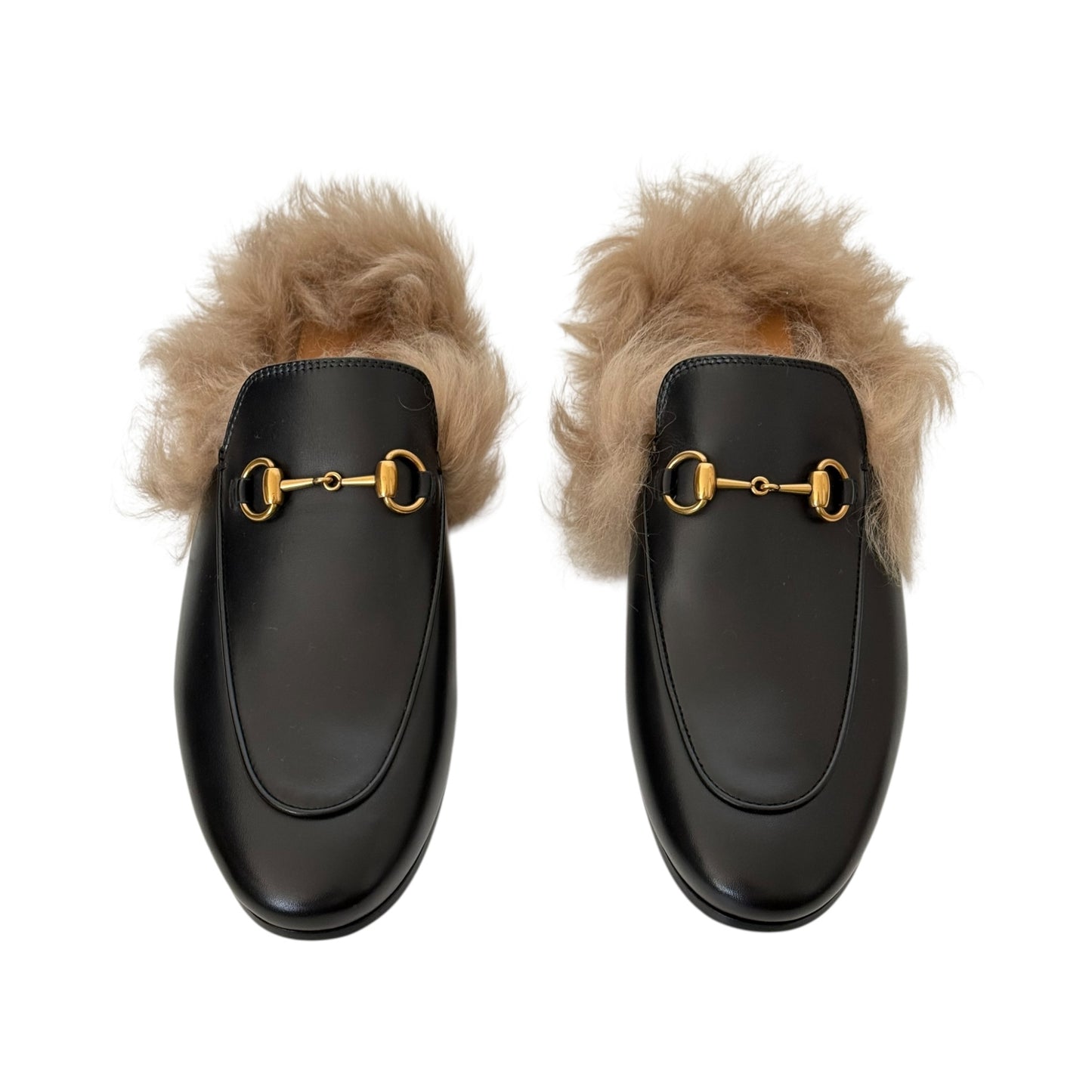 GUCCI PRINCETOWN FUR LINED MULES - 39