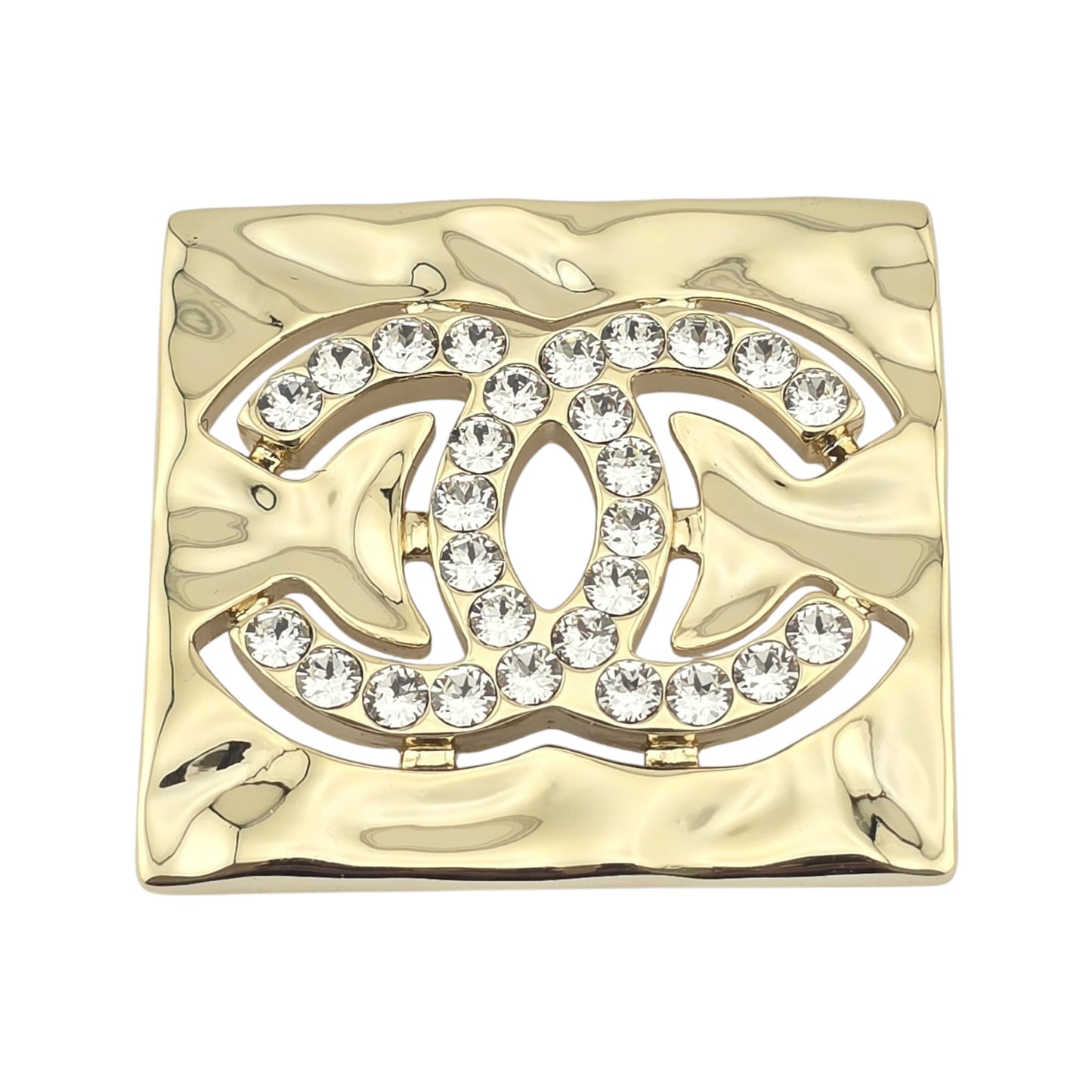 CHANEL GOLD SQUARE BROOCH B22
