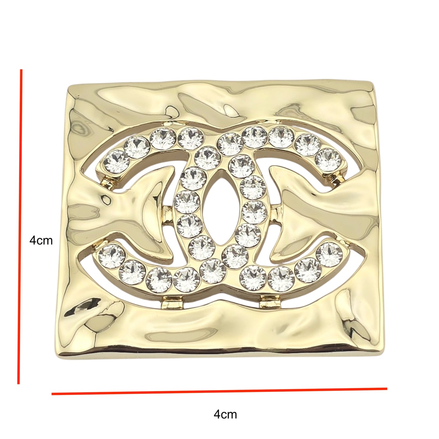 CHANEL GOLD SQUARE BROOCH B22