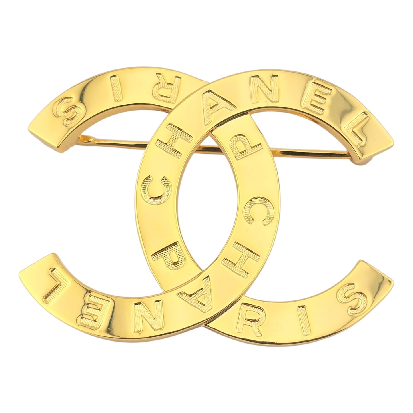 CHANEL PARIS BUTTON CC METAL LARGE BROOCH B20