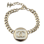 Chanel CC Gold White Enamel Bracelet 2025 CHANEL