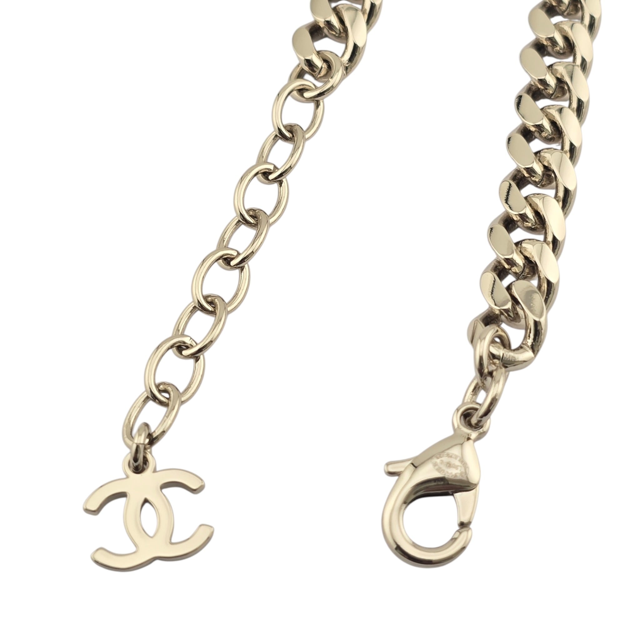 Chanel CC Gold White Enamel Bracelet 2025 CHANEL