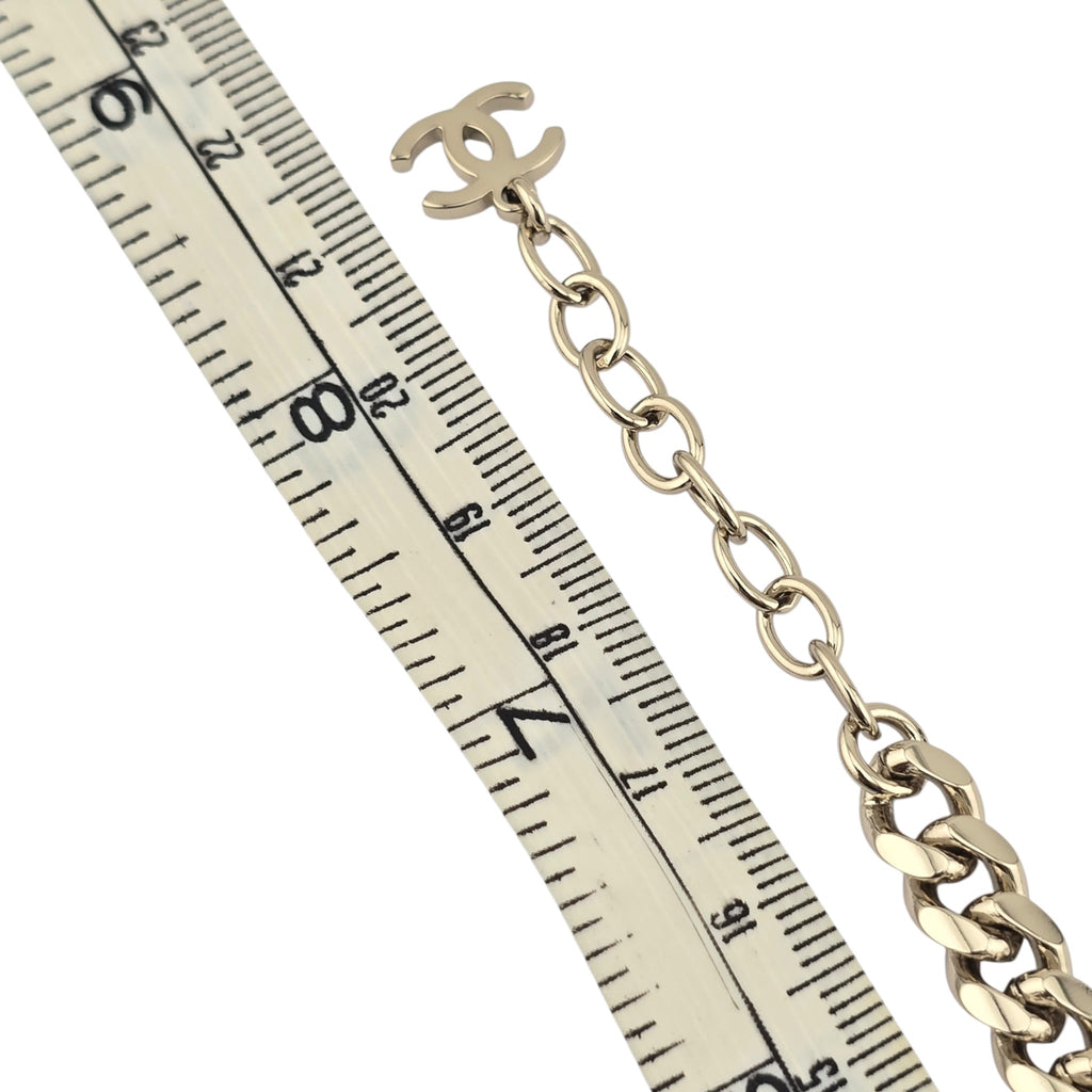 Chanel CC Gold White Enamel Bracelet 2025 CHANEL