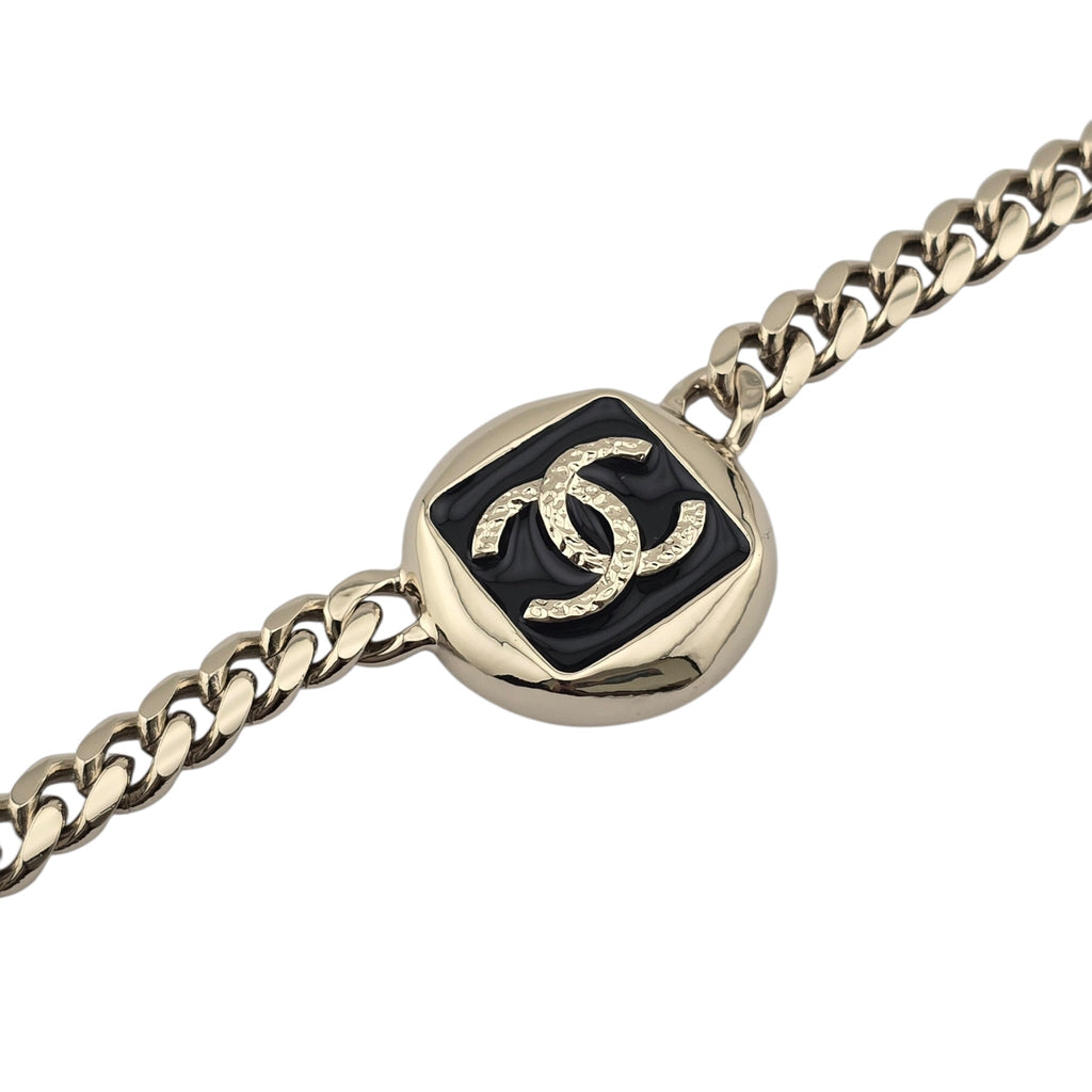 Chanel CC Gold Black Enamel Bracelet 2025 CHANEL