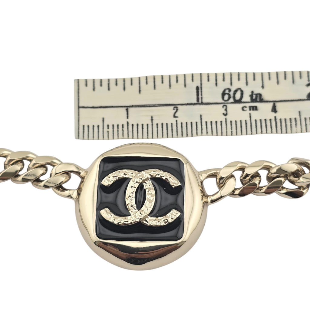 Chanel CC Gold Black Enamel Bracelet 2025 CHANEL