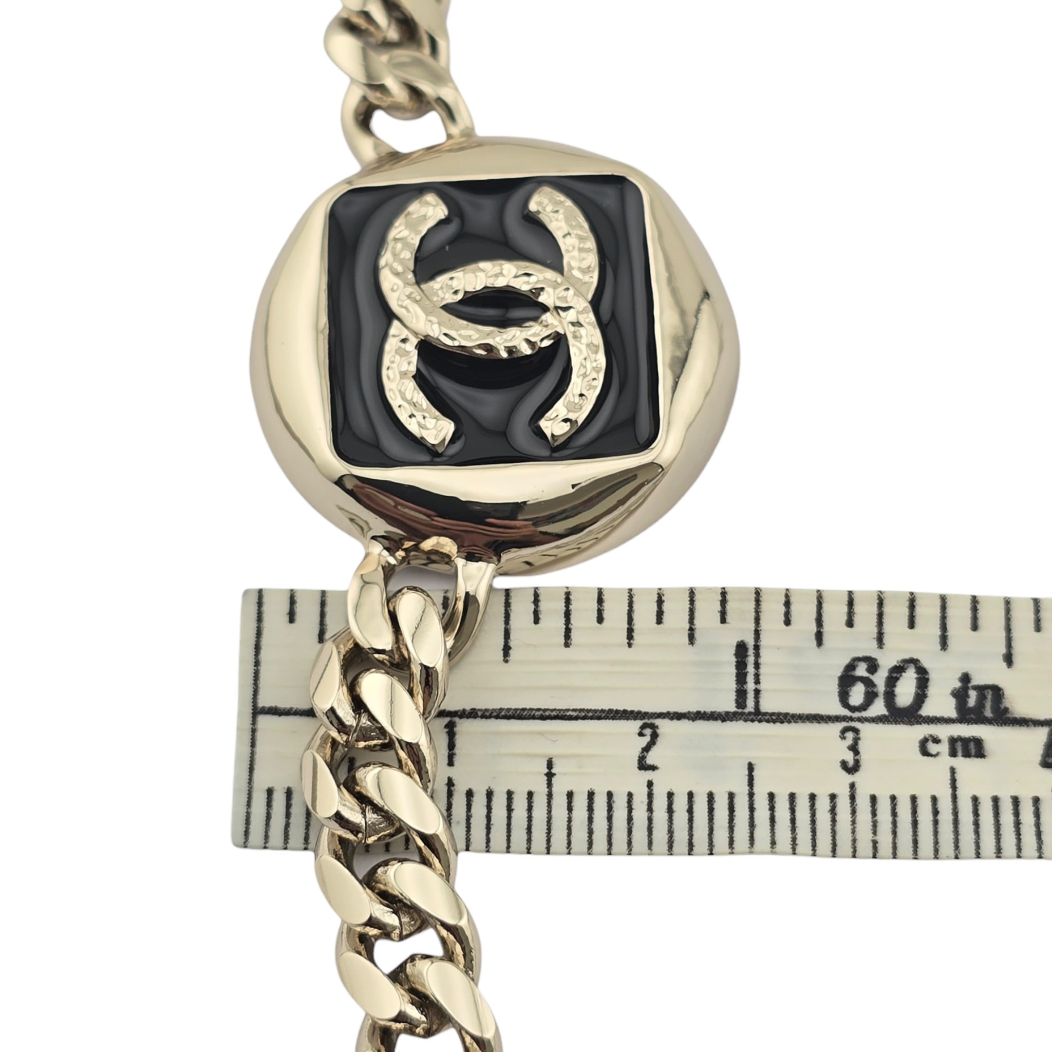 Chanel CC Gold Black Enamel Bracelet 2025 CHANEL