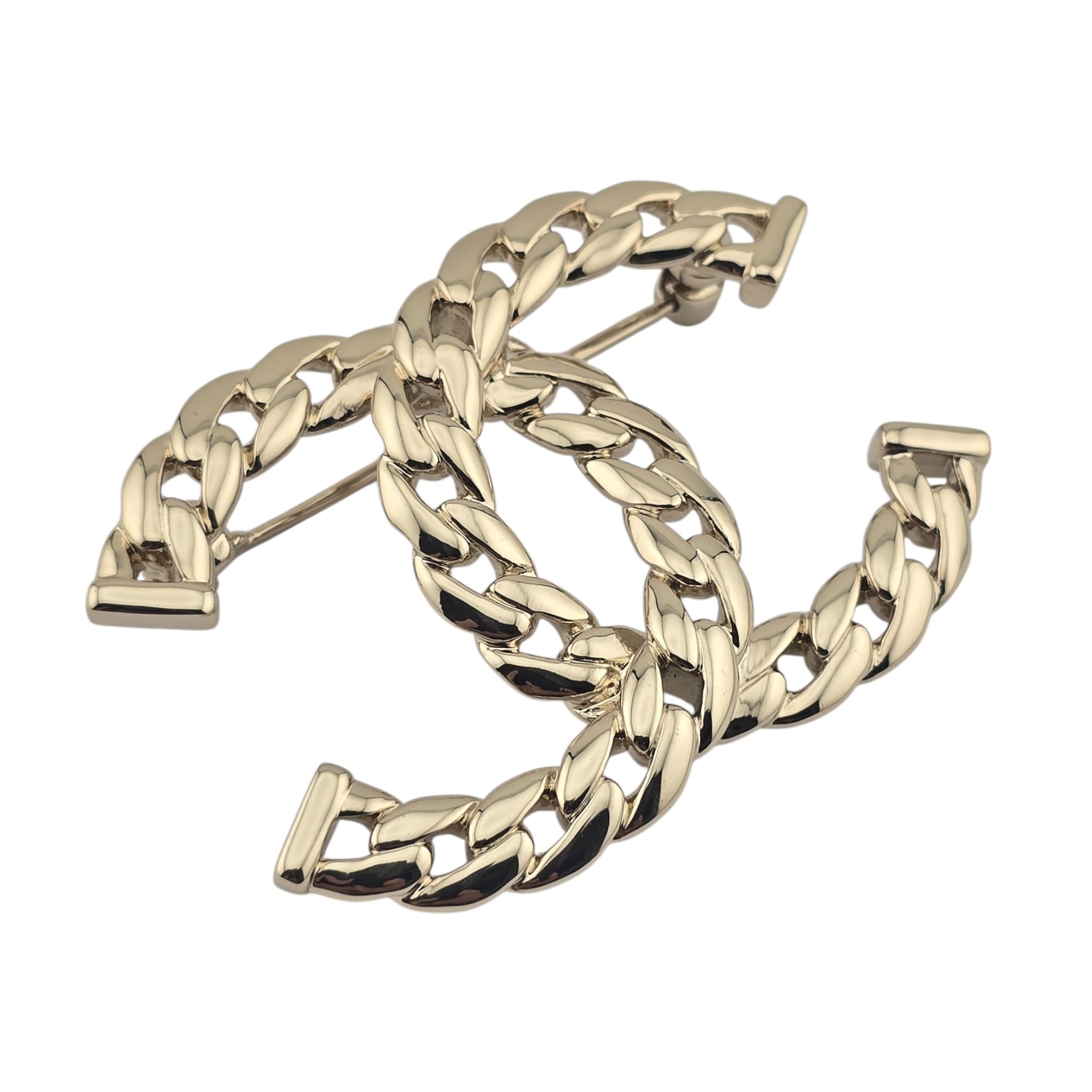 Chanel CC Gold Chain Link Brooch 2024 CHANEL