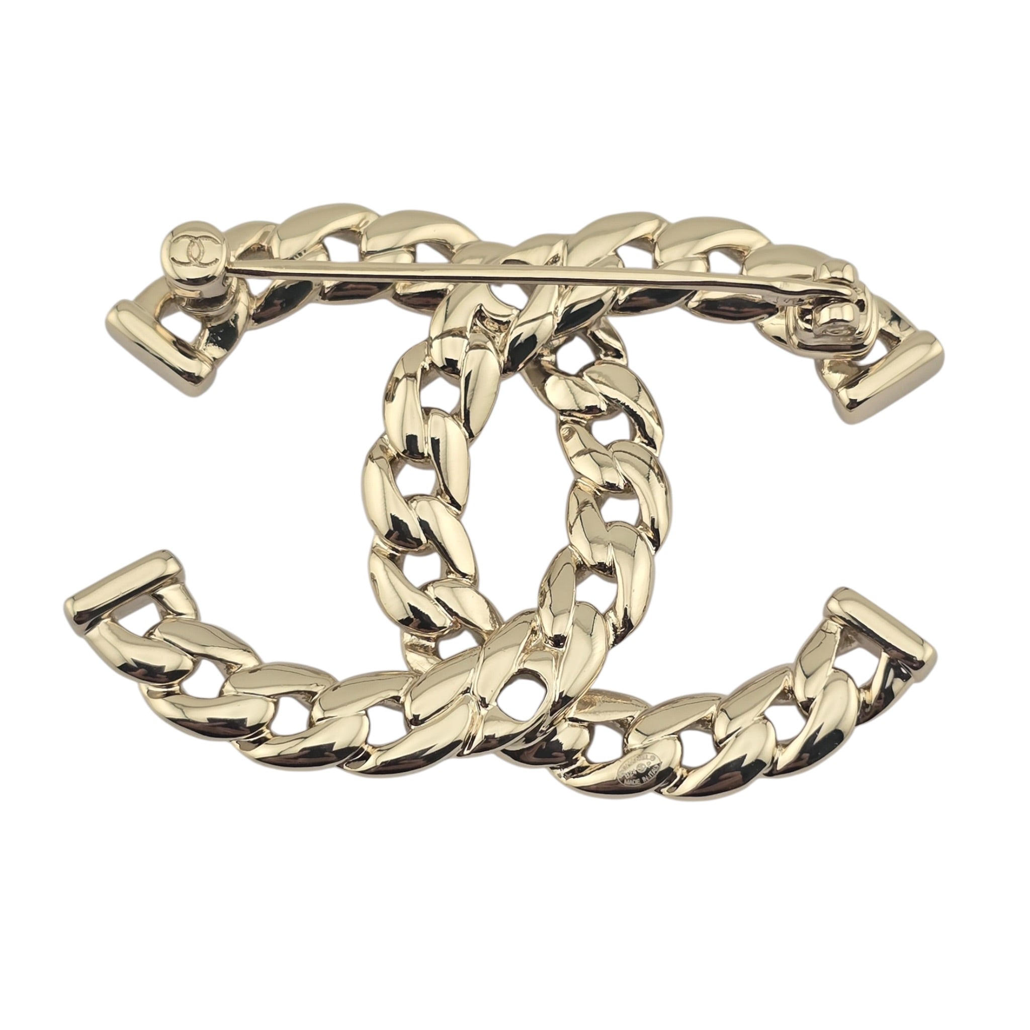 Chanel CC Gold Chain Link Brooch 2024 CHANEL