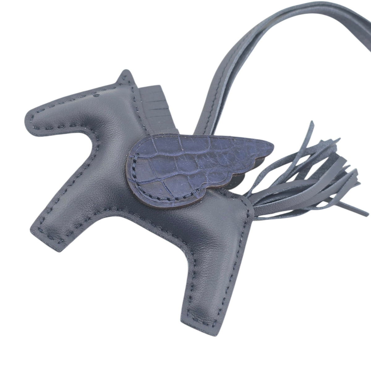 Hermès Rodeo Pegase Bleu Saphir Leather and Alligator Touch PM Bag Charm