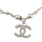 Chanel CC Silver Faux Pearl Bracelet 2024 CHANEL