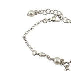 Chanel CC Silver Faux Pearl Bracelet 2024 CHANEL
