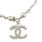 Chanel CC Silver Faux Pearl Bracelet 2024 CHANEL