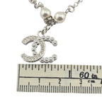 Chanel CC Silver Faux Pearl Bracelet 2024 CHANEL