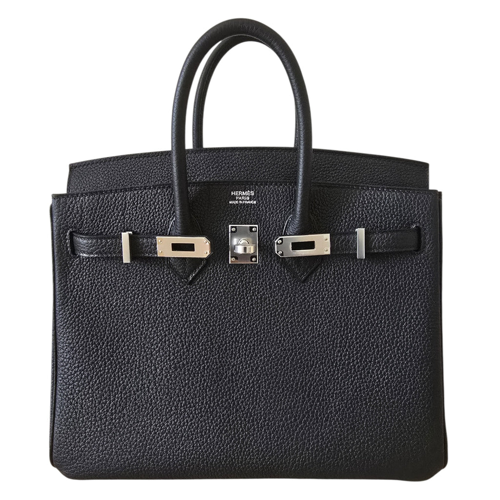 Hermès Birkin 25 Noir Togo Palladium Hardware HERMES