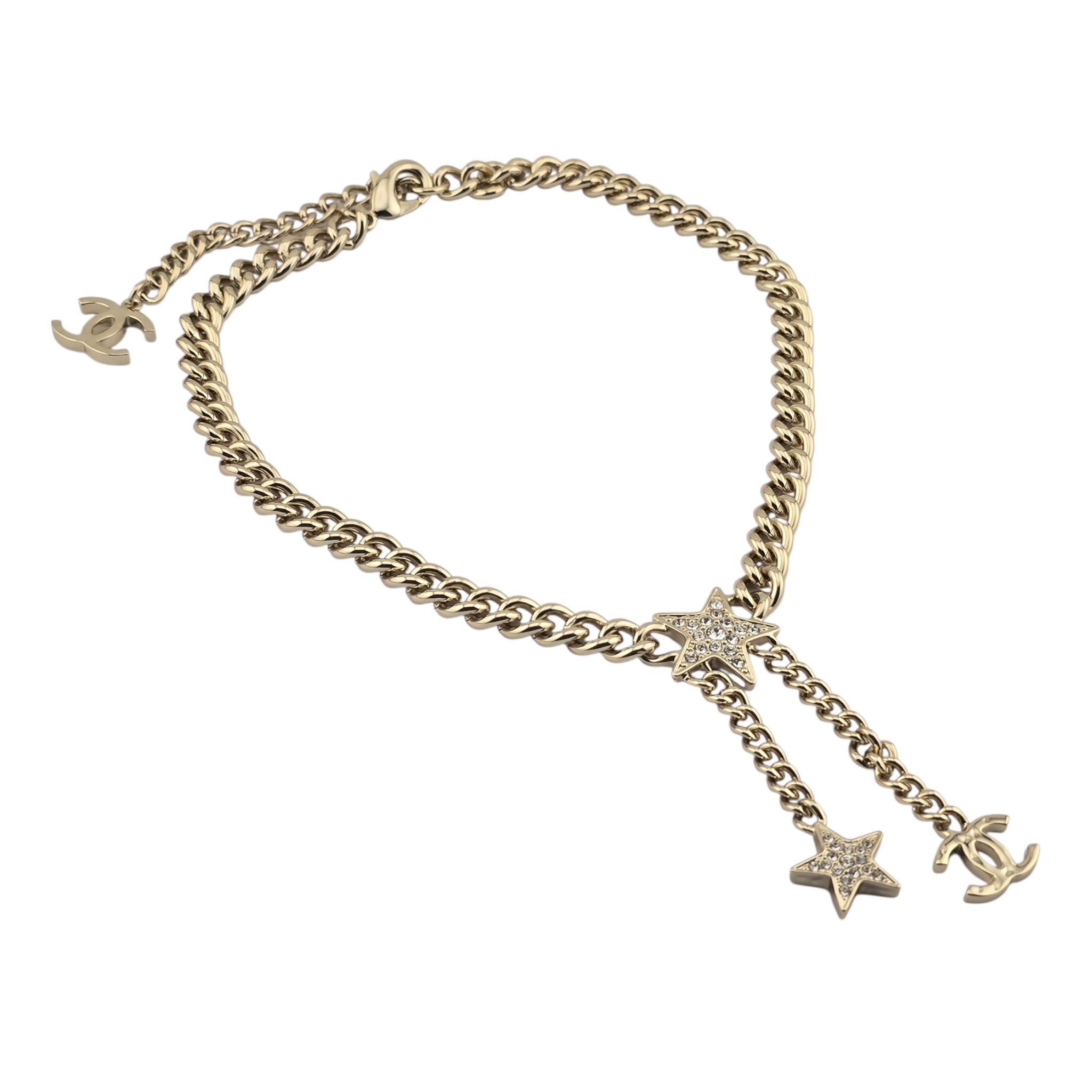 Chanel CC Gold Crystal Star Necklace 2023 CHANEL