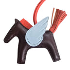 Hermès Rodeo Pegase PM Bag Charm Rouge Sellier/Bleu Brume/Capucine HERMES