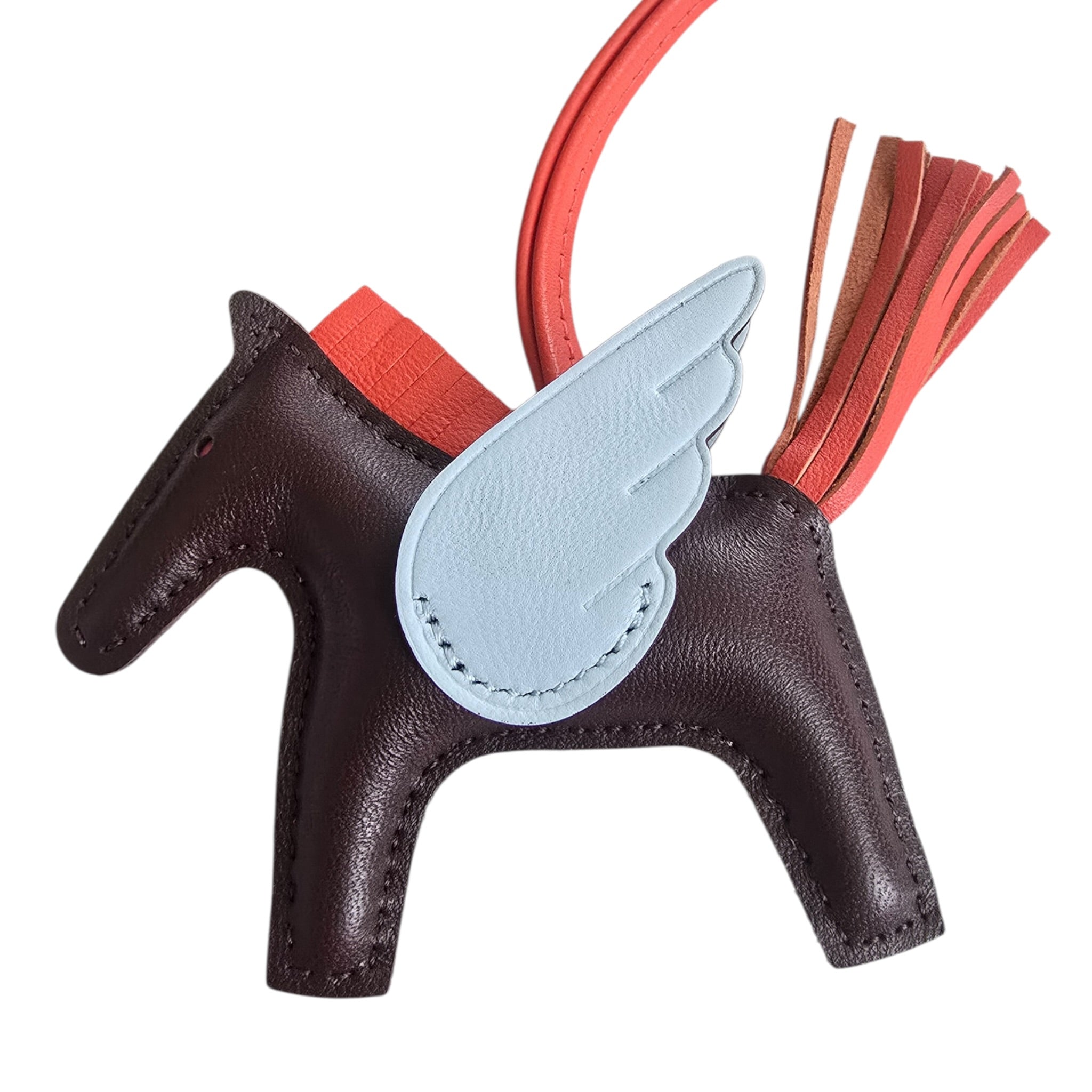 Hermès Rodeo Pegase PM Bag Charm Rouge Sellier/Bleu Brume/Capucine HERMES