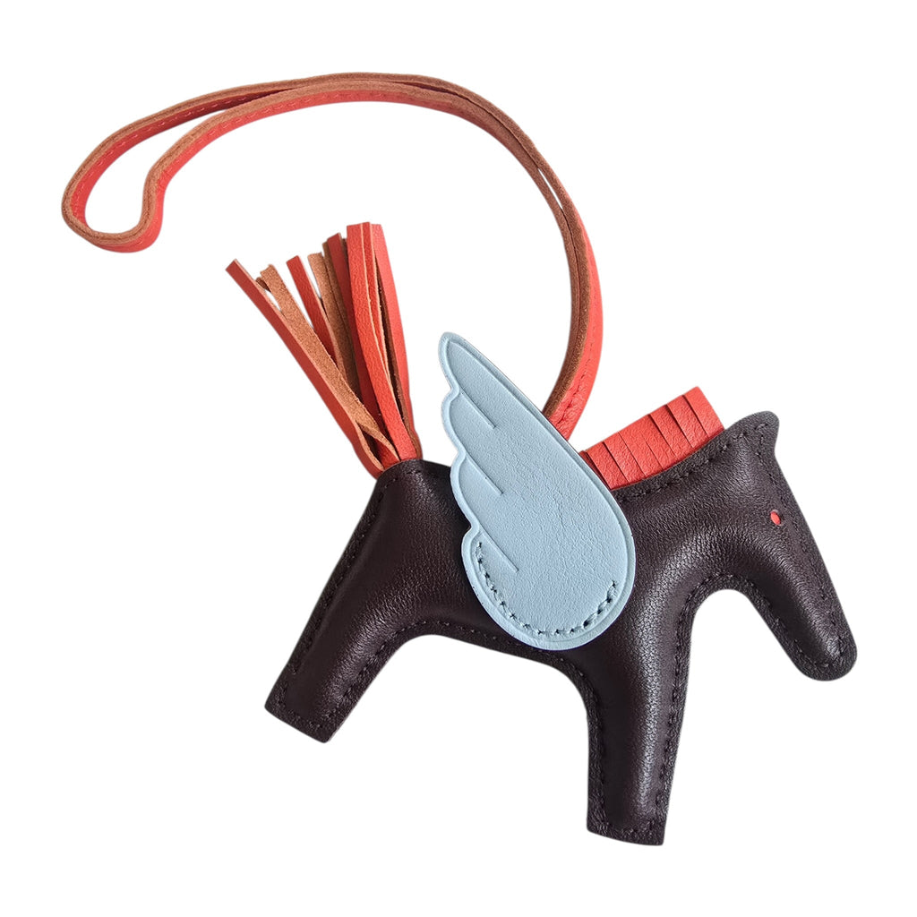 Hermès Rodeo Pegase PM Bag Charm Rouge Sellier/Bleu Brume/Capucine HERMES