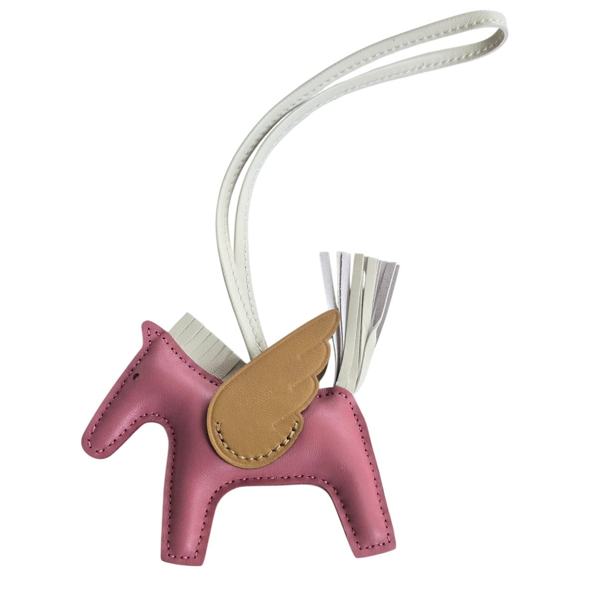 Hermès Rodeo Pegase PM Bag Charm Pink/Beige/Gold