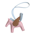Hermès Rodeo Pegase PM Bag Charm Rose Sakura / Bleu Brume