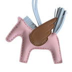 Hermès Rodeo Pegase PM Bag Charm Rose Sakura / Bleu Brume