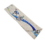 Hermes Silk Twilly "Space Derby" Creme and Bleu Multi
