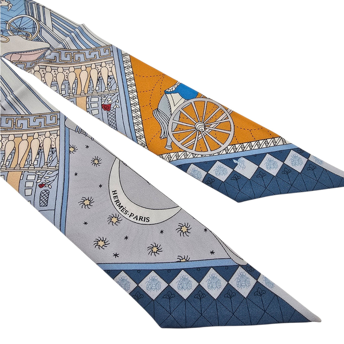Hermes Silk Twilly Objets de Curiosite Blue