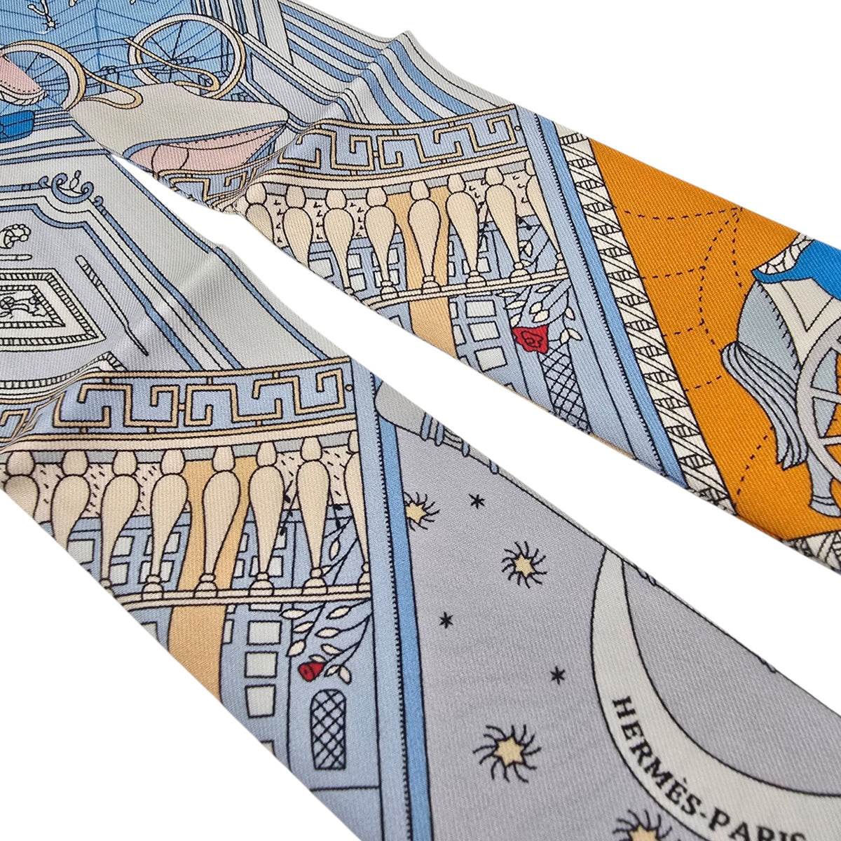 Hermes Silk Twilly Objets de Curiosite Blue