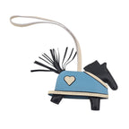 Hermès Rodeo Robeo Coeur Bag Charm PM Noir / Craie / Céleste / Noir Milo Lambskin