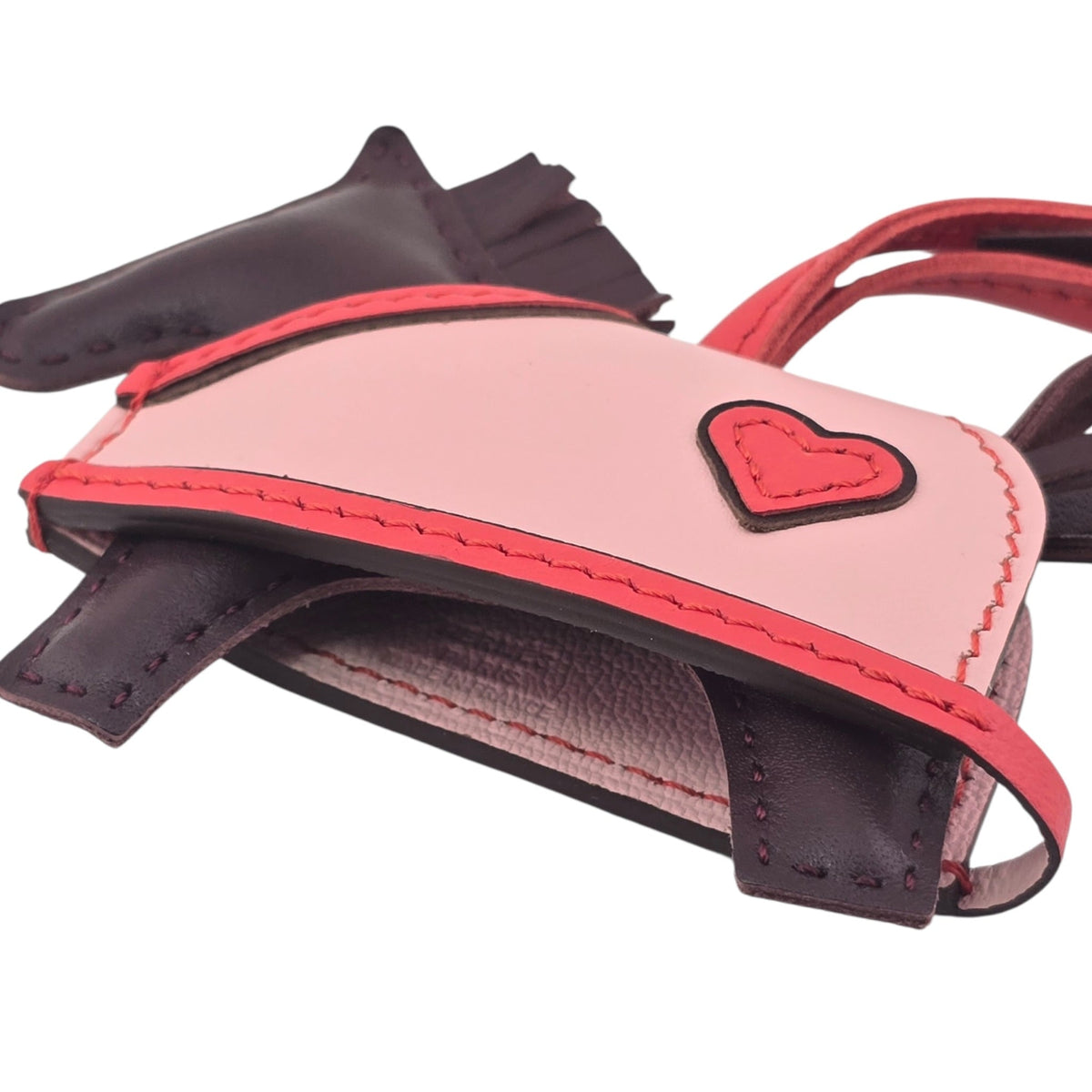Hermès Rodeo Robeo Coeur Bag Charm PM Terre / Capucine / Rose Sakura / Terre Milo Lambskin
