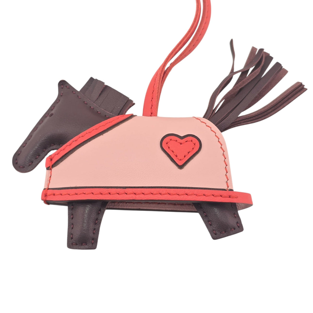 Hermès Rodeo Robeo Coeur Bag Charm PM Terre / Capucine / Rose Sakura / Terre Milo Lambskin