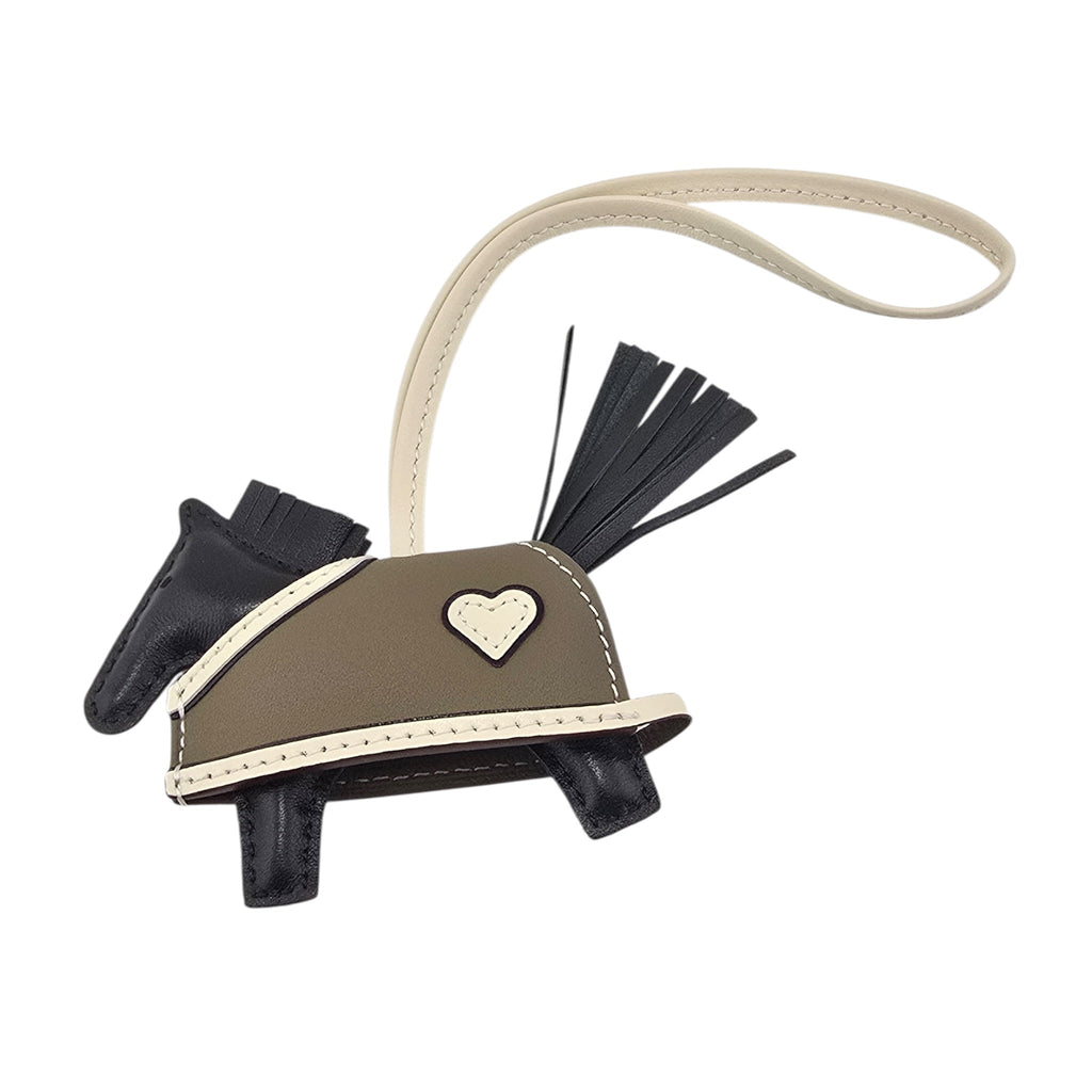 Hermès Rodeo Robeo Bag Charm PM Noir / Craie / Étoupe / Noir Milo Lambskin