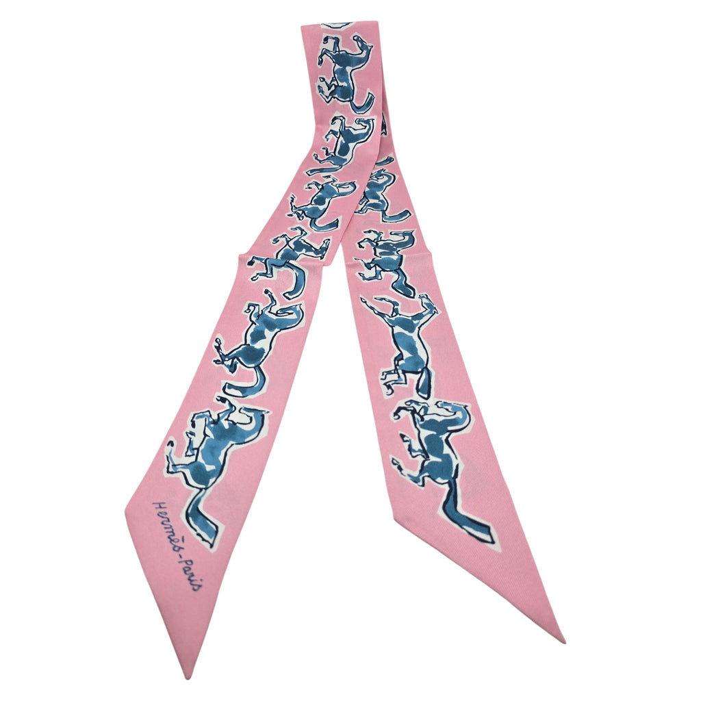 Hermes Silk Twilly Chevaux en Liberté