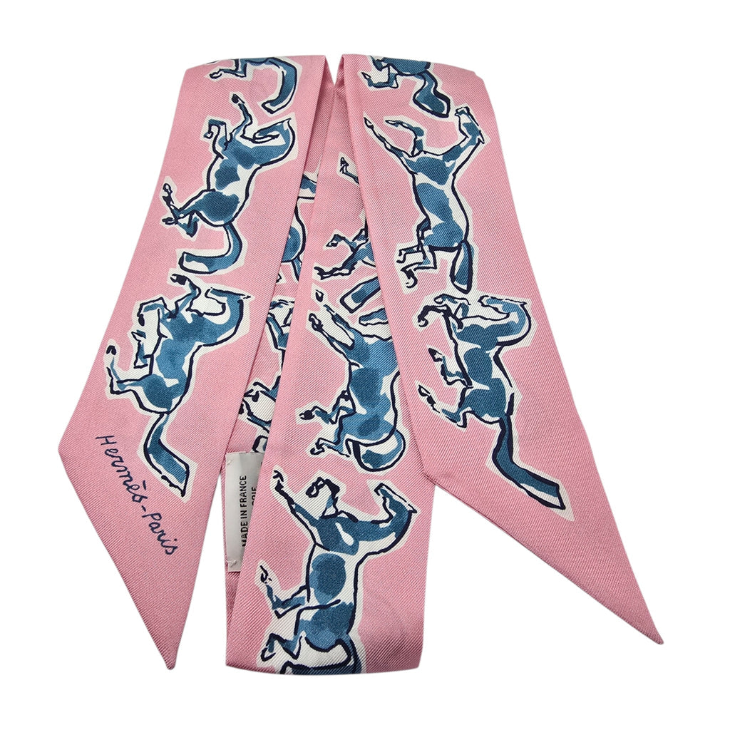 Hermes Silk Twilly Chevaux en Liberté