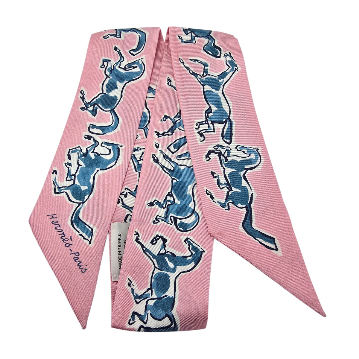 Hermes Silk Twilly Chevaux en Liberté