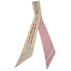Hermes Silk Twilly Grand Tralala Rose Poudre Beige Pink
