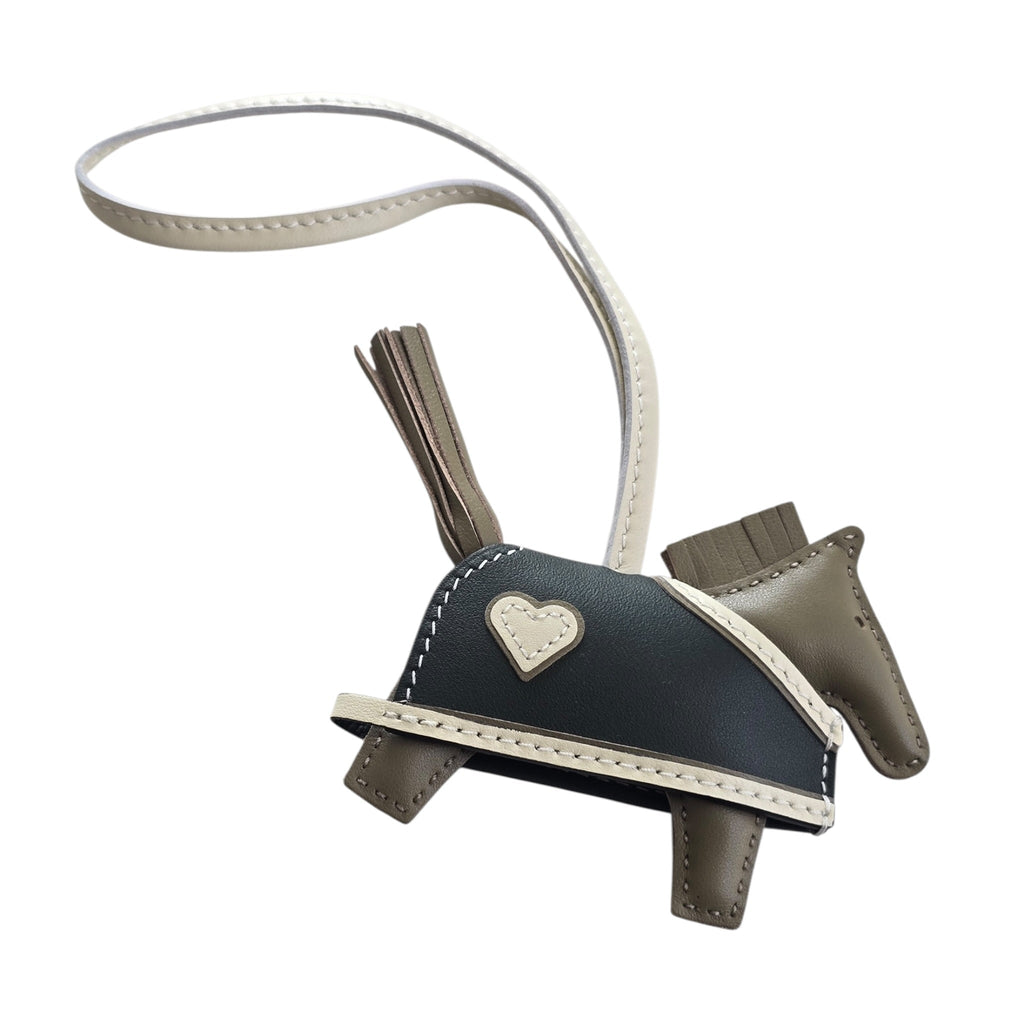 Hermès Rodeo Robeo Coeur Bag Charm PM Beige Marfa Craie Mangrove