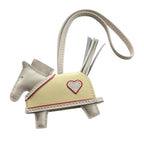 Hermès Rodeo Robeo Coeur Charm PM Craie, Jaune Milton & Rouge Radieux Milo Lambskin