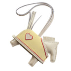 Hermès Rodeo Robeo Coeur Charm PM Craie, Jaune Milton & Rouge Radieux Milo Lambskin