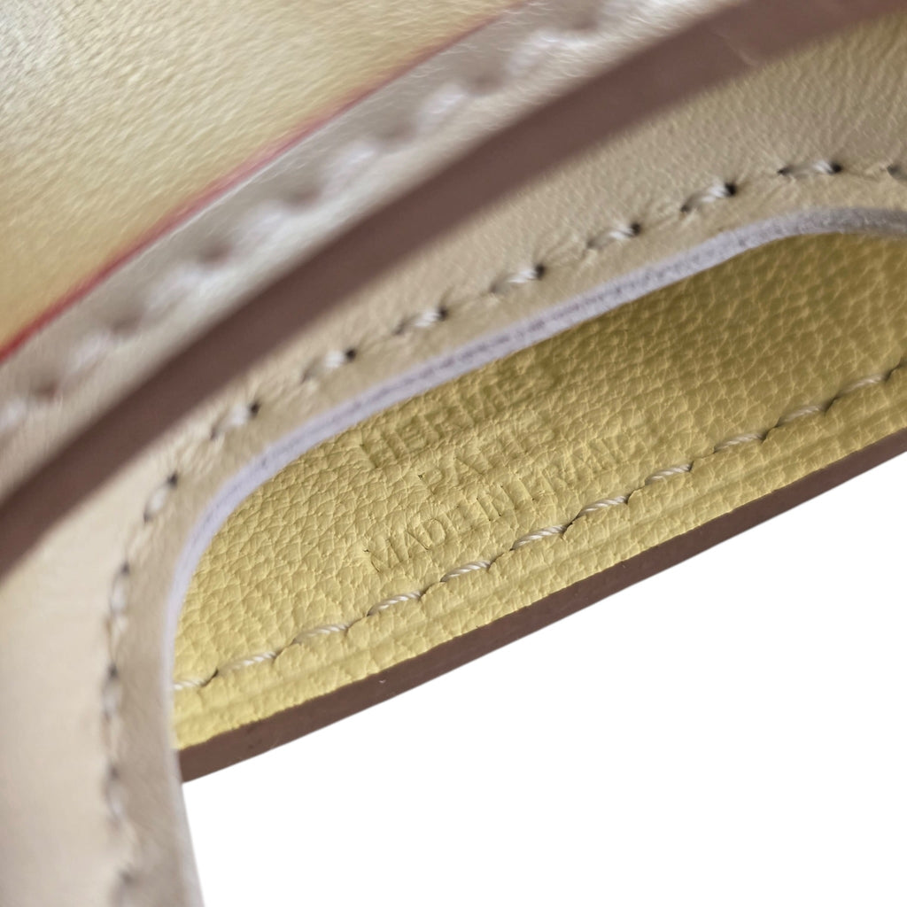 Hermès Rodeo Robeo Coeur Charm PM Craie, Jaune Milton & Rouge Radieux Milo Lambskin