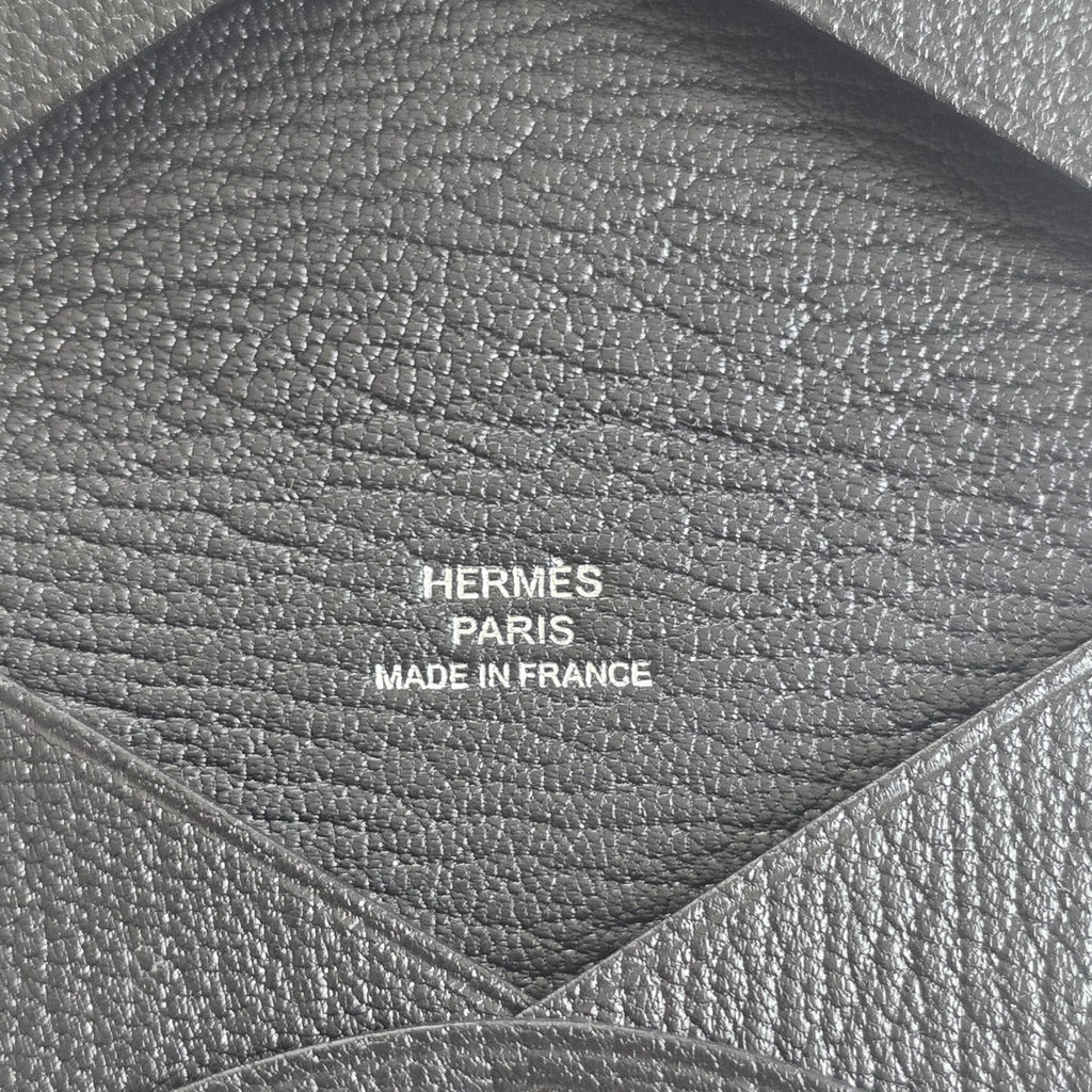Hermès Calvi Card Holder Noir Chevre Mysore