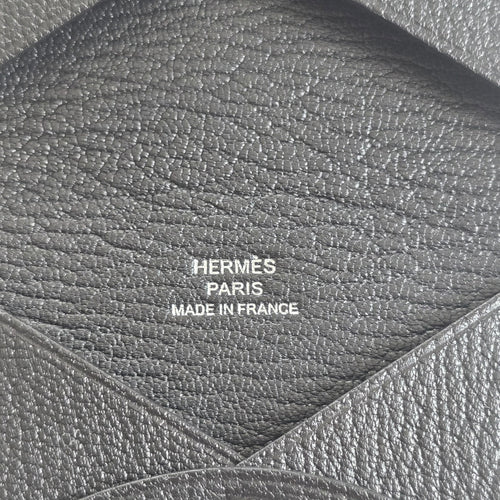 Hermès Calvi Card Holder Noir Chevre Mysore