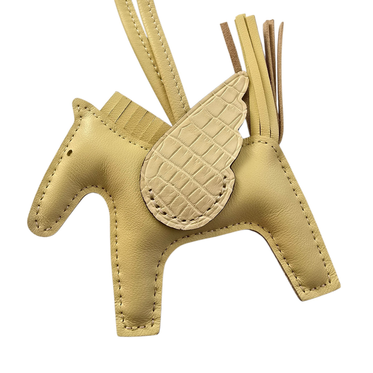 Hermès Rodeo Pegase Jaune Poussin Leather and Alligator Touch PM Bag Charm