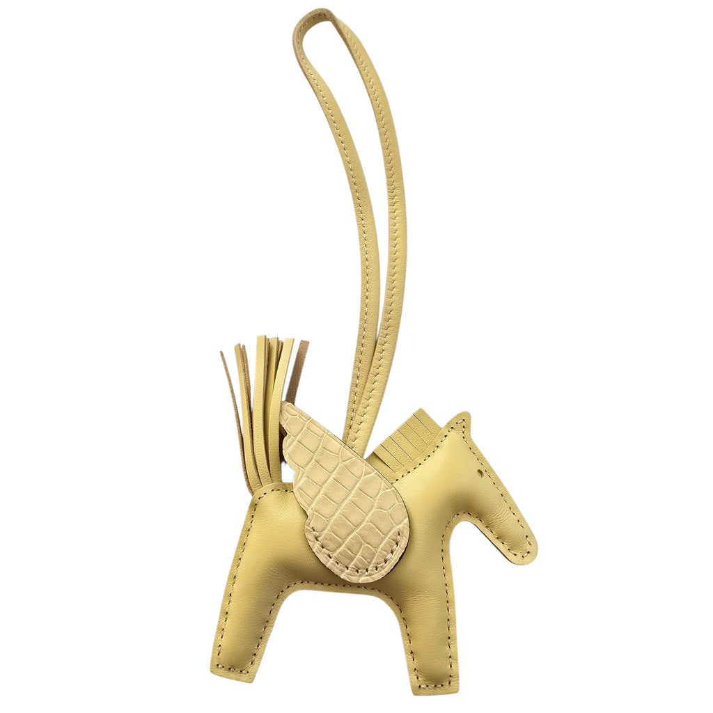 Hermès Rodeo Pegase Jaune Poussin Leather and Alligator Touch PM Bag Charm
