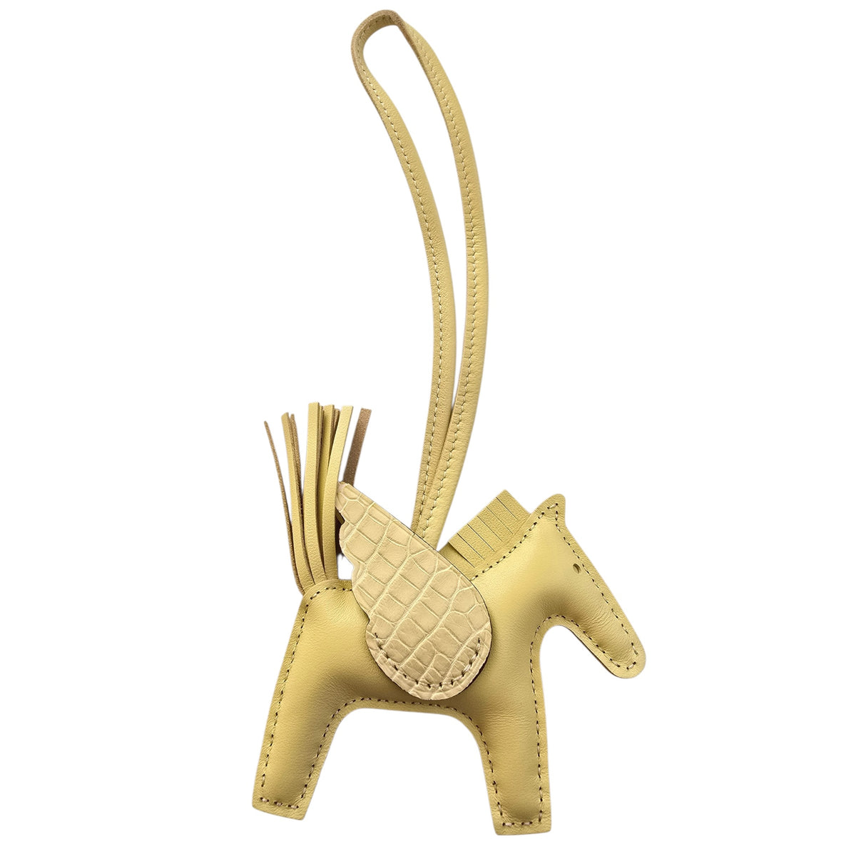 Hermès Rodeo Pegase Jaune Poussin Leather and Alligator Touch PM Bag Charm