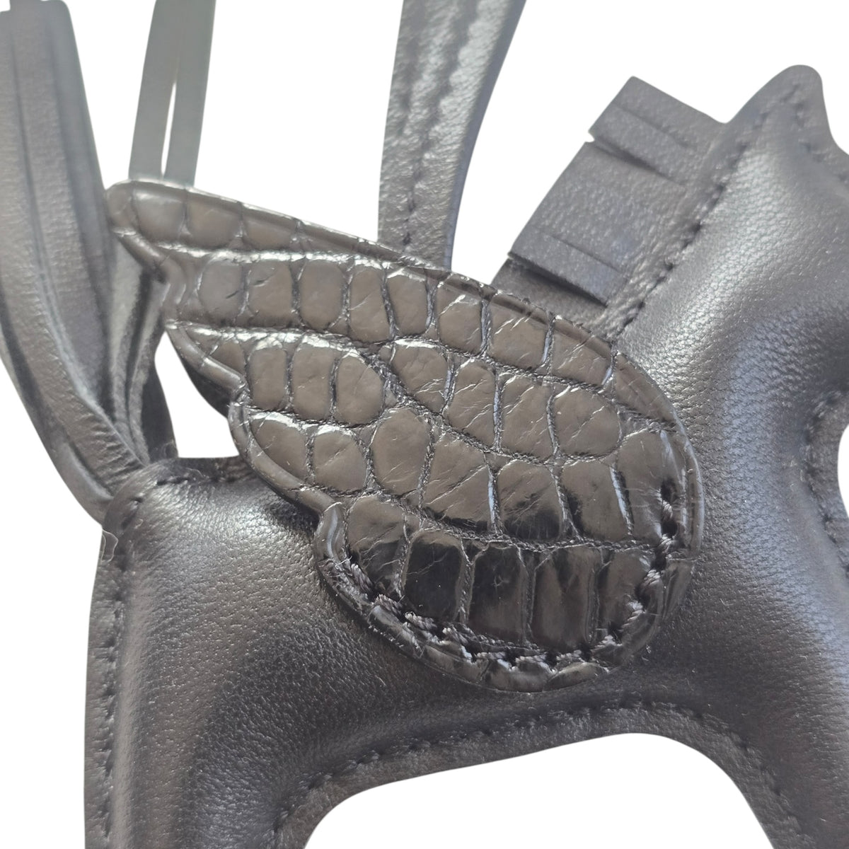 Hermès Rodeo Pegase So Noir Black Leather and Alligator Touch PM Charm Bag