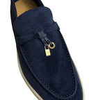 Loro Piana Summer Charms Walk Loafer Navy Blue 39