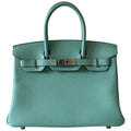 Hermès Birkin 30 Bleu Atoll Clemence Palladium Bag HERMES