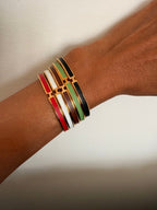 Hermes Olympe Green Gold Leather Bracelet