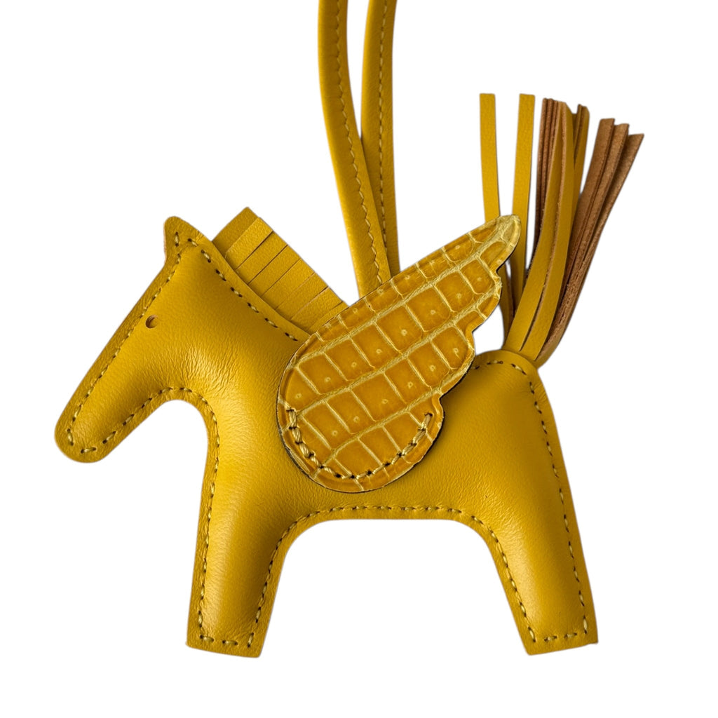 Hermès Rodeo Pegase Jaune Ambre Leather and Alligator Touch PM Charm Bag
